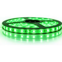 Kit de cinta profesional 3528 - 60 leds/m - 1m, 2.5m, 5 o 10 metros a elegir - a prueba de salpicaduras de color verde (IP65) Longitud: 5 metros - Transformador: Fuente de alimentación incluida