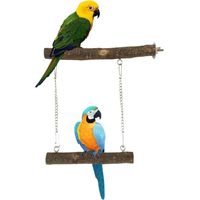 1 Balançoire En Bois, Chaîne Métallique Robuste, Jouet Suspendu Pour Cage, Oiseaux De Petite Et Moyenne Taille