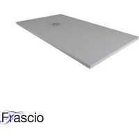 Duschwanne 100X100 cm Vulcano Line Slim Dunkelgrau Ral 7005 aus Kunstharz und Marmorpulver mit freiem Abfluss - FRASCIO