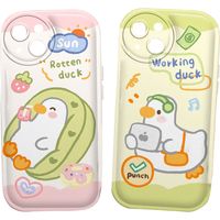 Lot de 2 coques de téléphone en TPU à coussin d'air, motif animal, design de dessin animé, compatible avec iPhone 14 Plus