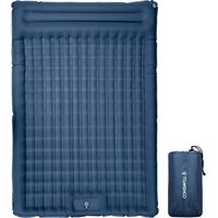 TOMSHOO gonflable Double coussin de couchage Extra épais 5 pouces tapis de couchage matelas pneumatique avec pompe intégrée, Bleu foncé