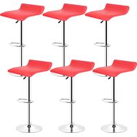 Aqrau Lot de 6 Tabourets de bar ROUGE reglables