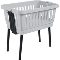 Tontarelli Wäschekorb mit ausklappbaren Beinen Amico 50 L hellgrau 64x43x61 cm