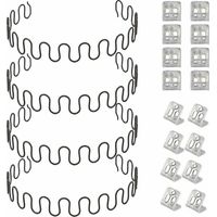 Ersatz-Sofafedern (4-teiliges Set, 50,8 cm) mit 8 S-Clips — 4,0 mm Drahtstärke — Reparaturset für Sofafedern, für Möbelpolsterung und Sitzmöbel