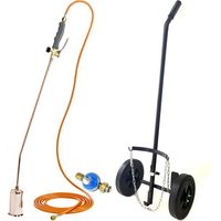 Kemper – Désherbeur thermique gaz avec brûleur 60 mm – Tuyau 5 m – Chariot à roues pour bouteille propane 13 kg – Détendeur inclus