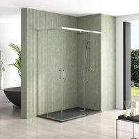 BATHME NIXON Mampara Ducha Rectangular 2Fijos+2Correderas Cromo - Medida: 80x130 cms - ref: YA15080000+YA14130000