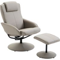 Fauteuil téléviseur inclinable pivotant à 360° avec repose-pieds gris, 78 x 67 x 98 cm, fauteuil confortable pour le salon