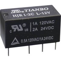 Tianbo Electronics HJR1-2C-L-12VDC Relè per PCB 12 V/DC 2 A 2 scambi 1 pz.