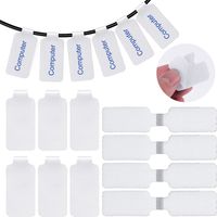 30PCS Blank Cable Labels, Reusable Wire Labels, Self-Adhesive Labels, Cable Labels Write On, Cable Identification Tags, for Organizing Computer Cord Labels, Charger Cord Labels, Electrical Cord Labels