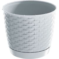 Maceta redonda con plato RATOLLA DRLO300 Blanco
