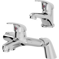 Bathroom Basin Sink Monobloc Mixer Tap Bath Filler Mixer Tap Chrome Single Lever