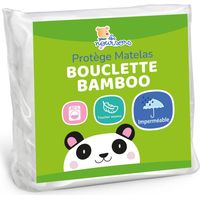 Protège matelas bébé en viscose de bambou 70x140 cm – Alèse imperméable et respirante – Certifiée OEKO-TEX 100-1 – Lavable à 60° – Les Noursons