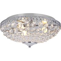 Lámpara de techo de cristal lámpara de techo de aluminio cristal sintético metal 16 cm de diámetro 40 cm de cromo 030003210