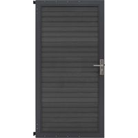WPC Sichtschutzzaun Tor Grau 90cm x 180cm Metall Garten