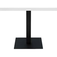 Tavolo da Pranzo Quadrato 80x80 cm Moderno Piano Bianco con Base Nera