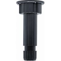 Piede per piedistallo cilindrico da cucina, D. 28mm x H. 100 mm, piastra di base D. 60 mm, plastica nera
