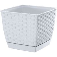 Maceta cuadrada Ratolla - blanca - PP-DRLK220B
