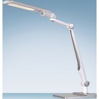 STYRO Schreibtischleuchte LED Multiflex weiß/silber H.600mm m.Standfuß u.Klemme - 41-5010.715