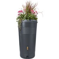 4rain MILO 2in1 serbatoio per pioggia 230 litri grigio grafite incl. ciotola per piante