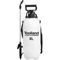 Toolland Drucksprüher, Lanze, einstellbare Düse, Skala, Tragegurt, 8 Liter, Pumpensystem, Weiß/Schwarz
