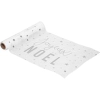 Stoff Frohe Weihnachten rot bedruckt silber 28x500cm - Feeric lights & christmas