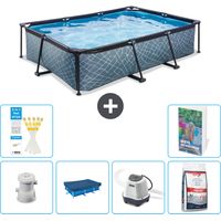 Exit-toys Piscina Exit Rettangolare - Effetto pietra - 300x200x65 cm - 7-pezzi S301