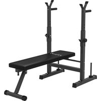 Banc de musculation 220 kg avec support barre et rangement dips