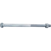 Boulon charpente bois tête hexagonale 20 x 300 mm galvanisé à chaud- Vendu par 15