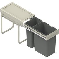 Poubelle de cuisine eco caisson de 300 mm, bac 1x10l + 1X20l avec coulisses Soft close, fixation sur le fond - SYNERCIA