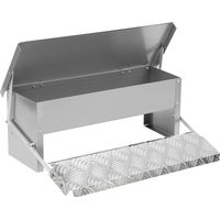 SWANEW Futterautomat Hühner für Geflügel – Hühnerfutterautomat mit Selbstöffnendem Pedal, Trog Spender, ideal für Hühner und Gänse 50x20x19cm
