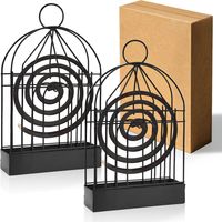 2 Pieces Mosquito Coil Holder, Bird Cage Mosquito Spiral Holder, Metal Mosquito Coil Holder, Portable Mosquito Coil Holder for Living Room, Bedroom, Kitchen, Office