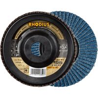 RHODIUS LSZ P1, 10 Stück, 180 mm, Korn 60, Fächerschleifscheibe