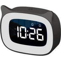 Réveil numérique pour enfants , réveil pour enfants, Réveil chat mignon, lampe de chevet,Réveil-noir