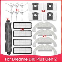 Accessoires pour aspirateur robot Dreame D10 Plus Gen 2 RLD32GD : brosse latérale principale, filtre HEPA, serpillère C