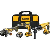 Kit de 3 herramientas de 18 voltios: DCF620 - DCH133 - DCG405 - DEWALT - con 2 baterías de 2,0 y 4,0 Ah 18V - cargador - bolsa - DCK308DM