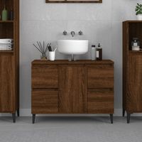 Waschbeckenunterschrank Braun Eichen-Optik 80x33x60 cm vidaXL