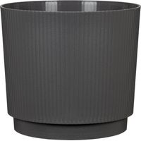 Cache-pot redondo - GARDEN ID - Lino - Ø 25 - 7 L - H 22 cm - Antracita