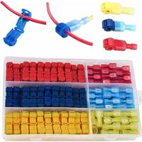 120Pcs Connecteur de fil T-Connector, connecteur rapide de cosse électrique, connecteur rapide T-Tap, Kit de connecteur terminal entièrement isolé-bleu x 40pcs,jaune x 40pcs,Rouge x 40pcs