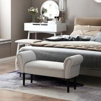Banco Zapatero avec brazos tapizada madera dormitorio salón 102x36x51cm 130kg