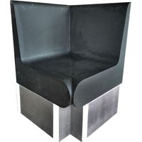 Panca angolare arrotondata 600 x 586 x 870 mm con schienale in XPS pronta per piastrellare per bagno hammam e valstorm
