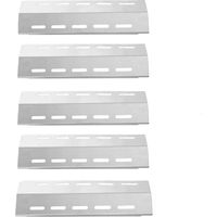 30500701/30500097 (5-Pack) Plaque chauffante en Acier Inoxydable, Tente de Chaleur, Remplacement pour Les modèles Choisir Ducane 5 Burner Gas Grill (428.6 x 130.2mm)