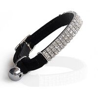 collier De Chat En Velours Doux Rglable Avec Grelot 28cm Pour Petits Chiens Et Chats Noir