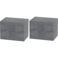Lot 2 Comodini Sospesi 2 Cassetti 40x29x30 cm Gris Ciment