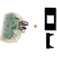 Fanton caricatore USB A+C incasso compatibile Legrand Vela nera - 82893-VN
