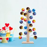 Support pour cake pop, donuts, cupcakes, 61 trous, en acrylique, support rond pour table à dessert, cupcakes, sucettes, mariages, fêtes prénatales, fêtes d'anniversaire (couleur log)