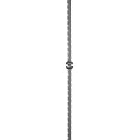 Pannello caposaldo o caposcala per scala in ferro battuto martellato in sezione quadrata da 25 mm con doppia disegno