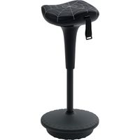 Tabouret de bureau ergonomique noir réglable 65,5-83,5 cm avec inclinaison 120°, assise dynamique confortable pour posture