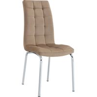Lot de 6 chaises EMMA simili cuir - Taupe