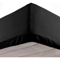Drap housse 1 personne 90 x 190 cm microfibre unie oscar Noir