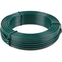 Filo di ferro plastificato verde Ø2,2 mm Rotolo 50 m Filo metallico rivestito in PVC per legatura giardino, filo tensione recinzione, fai da te